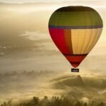 Global Ballooning' unbranded colour balloon on it's second flight in Victoria's Yarra Valley. Pilot, Brian Garth.