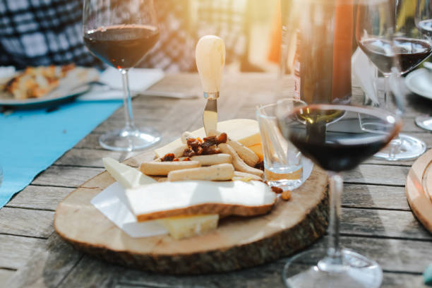friends having wine and cheese experience